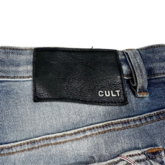 Cult of Individuality Punk Super Skinny Men Light Wash Jean Sz 40x32 Drip Ripped - Picture 10 of 16